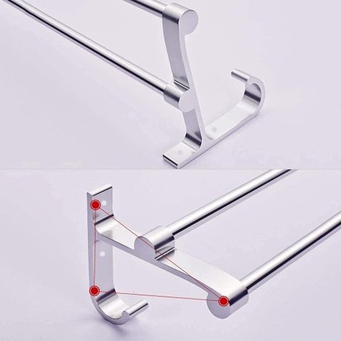 Suporte Porta Toalha Toalheiro Banho Duplo Toalheiro Parede 60cm