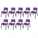 Ver imagem 1 de Cadeira Iso Base Preto Escola, Escritório Violeta Kit 9 Un
