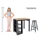 Ver imagem 5 de Bancada Cozinha Ditália + 2 Banquetas + Iluminação CD-1022 cor:preto