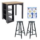 Ver imagem 1 de Bancada Cozinha Ditália + 2 Banquetas + Iluminação CD-1022 cor:preto