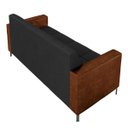 Ver imagem 6 de Sofá Living Decorativo Houston 2 Lugares 180cm Pés em Metal Veludo/ Pu Preto/ Marrom G33 - Gran Belo