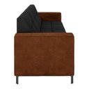 Ver imagem 5 de Sofá Living Decorativo Houston 2 Lugares 180cm Pés em Metal Veludo/ Pu Preto/ Marrom G33 - Gran Belo