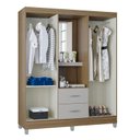 Ver imagem 2 de Guarda Roupa Solteiro Cordoba 4 Portas Castanho Off White – Poquema