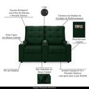 Ver imagem 7 de Poltrona do Papai Reclinável Cinema 2 Lugares Manual Baú Usb Haifa F05 Veludo Verde e - Lyam Decor