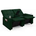 Ver imagem 1 de Poltrona do Papai Reclinável Cinema 2 Lugares Manual Baú Usb Haifa F05 Veludo Verde e - Lyam Decor