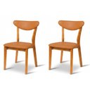 Ver imagem 1 de Kit 2 Cadeiras Madeira Maciça Floripa Estofada Premium Ergonomica Confortável Mel Courino Caramelo