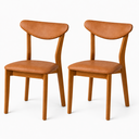 Ver imagem 6 de Kit 2 Cadeiras Madeira Maciça Floripa Estofada Premium Ergonomica Confortável Mel Courino Caramelo