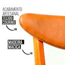 Ver imagem 6 de Kit 2 Cadeiras Madeira Maciça Floripa Estofada Premium Ergonomica Confortável Mel Courino Caramelo