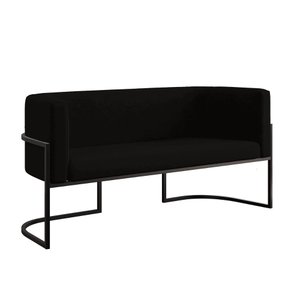 Sofá Namoradeira 2 Lugares Moderna Base Metal Black – Balaqui Cor:preto