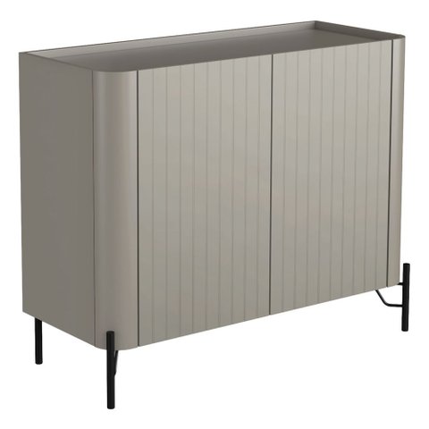 Buffet Sala de Jantar 2 Portas Brise 1 Gaveta Pés Industrial Preto Naim I03 Grigio - Lyam