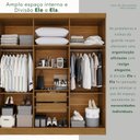 Ver mais imagens de Guarda-Roupa Casal Reflecta com LED 06 Portas 02 Gavetas França Marrom/Cinamomo