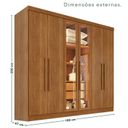 Ver imagem 5 de Guarda-Roupa Casal Reflecta com LED 06 Portas 02 Gavetas França Marrom/Cinamomo