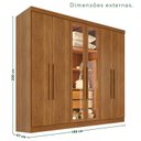 Ver imagem 5 de Guarda-Roupa Casal Reflecta com LED 06 Portas 02 Gavetas França Marrom/Cinamomo