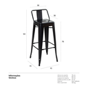 Ver imagem 6 de Banqueta Alta Iron Tolix com Encosto - Preto