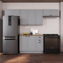 Ver imagem 1 de Armário de Cozinha Modulada Compacta Fidelitá Nara 100% MDF 4 Peças 280cm 10 Portas 2 Gavetas com