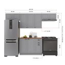 Ver imagem 4 de Armário de Cozinha Modulada Compacta Fidelitá Nara 100% MDF 4 Peças 280cm 10 Portas 2 Gavetas com