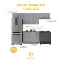 Ver imagem 5 de Armário de Cozinha Modulada Compacta Fidelitá Nara 100% MDF 4 Peças 280cm 10 Portas 2 Gavetas com