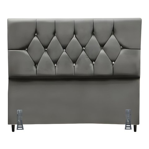 Cabeceira para Cama Casal Queen 160 Cm Celina e Frame Suede:cinza