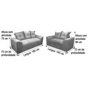 Ver imagem 2 de Sofá de 2 e 3 Lugares Porto Tecido Suede: Cinza