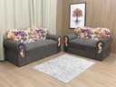 Ver imagem 1 de Sofá 2 e 3 Lugares Marrom com Floral 609/42 Viena