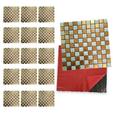 Pastilha De Vidro Autocolante Kit 15 Uni Parede Cozinha Banheiro Decorativa Facil Aplicacao Reforma 
