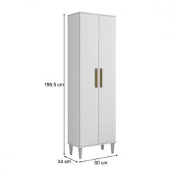 Armário Multiuso Goiania 2 Portas Branco - Kaiki Móveis - 4