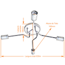 Ver imagem 2 de Luminaria Sputnik Aquarius 4 Braços Sala Quarto Preto/preto
