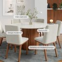 Ver imagem 3 de Mesa de Jantar Redonda C/ Vidro para 6 Lugares Kalina 135 Cm - Off White Fosco C/ Canella