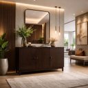 Ver imagem 2 de Aparador 3 Portas Balcão Madeira Maciça Marrom Sala Cozinha:café