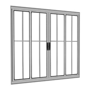 VITRÔ 4 FOLHAS C/ GRADE TOTAL BRILHANTE 1,20X1,50