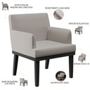 Ver imagem 4 de Kit 04 Poltronas Decorativas Sala de Estar Base Preto Beatriz W01 Linho Bege - Lyam Decor