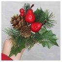Ver imagem 3 de Kit 12 Ramos Pera Decoração de Natal Artificial com Brilho 16cm