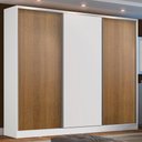 Ver imagem 1 de Guarda Roupa Casal 100% Mdf Madesa Zurique 3 Portas de Correr - Branco/rustic/branco