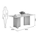 Ver imagem 7 de Conjunto: Mesa Sala Jantar Liz C/ Tampo Madeirado C/ Vidro Curvo 180x100cm e 6 Cadeiras Vitta Off