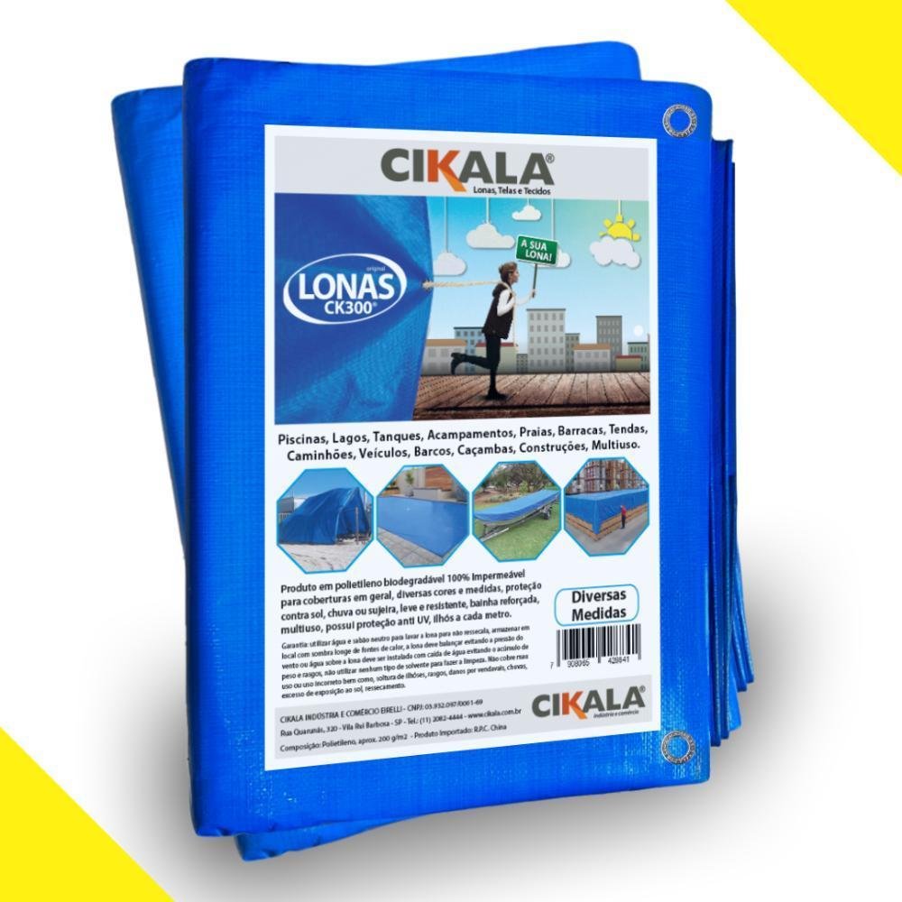 Lona Ck300 Cobertura 3.5x2.5 Mts Azul Impermeável Reforçada - 1