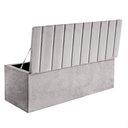 Ver imagem 3 de Calçadeira Baú Recamier Estofada Cama de Casal 140cm Carla Corino Cinza Claro- Mabe Magazine