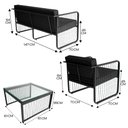 Ver imagem 3 de Conjunto 2 Poltronas 1 Namoradeira e 1 Mesa de Centro Santiago em Alumínio e Fibra Sintética Acesse