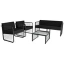 Ver imagem 2 de Conjunto 2 Poltronas 1 Namoradeira e 1 Mesa de Centro Santiago em Alumínio e Fibra Sintética Acesse