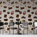 Ver imagem 2 de Papel de Parede Casual Bolos Doces Tortas Marrons Gh Papel de Parede 2,2m