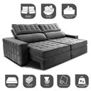 Ver imagem 3 de Sofá Retrátil e Reclinável 2,15m Cama inBox Big Star com SoftGel D40 Velupluma Cinza
