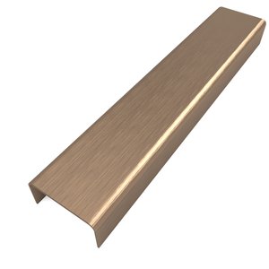 Perfil Listelo "u", Aço Inox 304, Escovado, Bronze - 9 X 20 X 9 X 2000 Mm