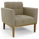 Ver imagem 1 de Poltrona Decorativa Base Madeira Castanho Ana Suede Marrom Rt - Ibiza