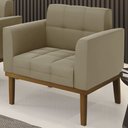 Ver imagem 2 de Poltrona Decorativa Base Madeira Castanho Ana Suede Marrom Rt - Ibiza