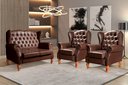 Ver imagem 6 de Conjunto Imperador Sofá Chesterfield Decoração Sala Recepção Estilo Vintage - Couríssimo Café