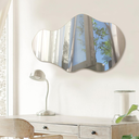 Ver imagem 3 de Espelho Orgânico Polido 110x50cm com Suporte – Acabamento Premium Quarto, Sala, Banheiro, Lavabo
