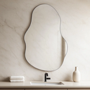 Ver imagem 2 de Espelho Orgânico Polido 110x50cm com Suporte – Acabamento Premium Quarto, Sala, Banheiro, Lavabo