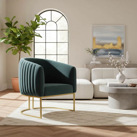 Poltrona Decorativa Glow Veludo - Zahav Estofados:verde