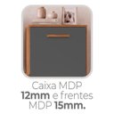 Ver imagem 6 de Cômoda Chigaco com 2 Portas e 5 Gavetas com Cabideiro Cinamomo Grafite