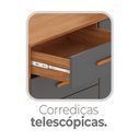 Ver imagem 7 de Cômoda Chigaco com 2 Portas e 5 Gavetas com Cabideiro Cinamomo Grafite
