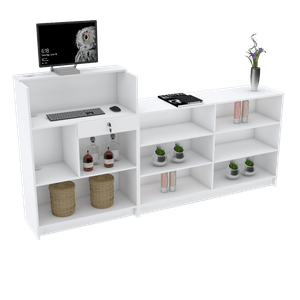 BALCÃO CAIXA ATENDIMENTO 220CM 100% MDF M200.B (LOJA) MUNDI MOVEIS